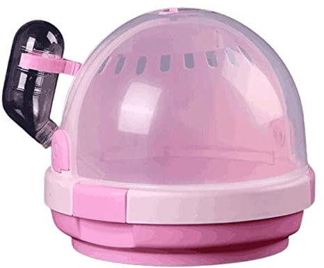 XAoSCd Vogelkäfig, Durchsichtiger Vogelkäfig Aus Kunststoff, Tragbare Vogeltransporter Mit Trinkbrunnen Für Zuhause Und Unterwegs, Fliegender Vogelkäfig Mit Griff, Neuartiges des,Pink-