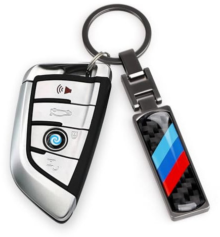 Universal Auto Schlüsselanhänger Metall Cover Kohlefaser Trim Abzeichen For E46 E60 E70 E84 E90 F10 F11 F15 F16 F25 F26 F30 F31 F32 F33 F34 F39 F48 G01 G02 G05 G06 G07 G20 G30 Zubehör (Dunkelgrau)
