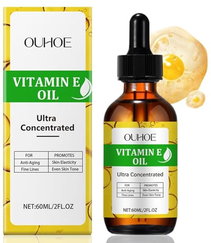 Vitamin E Öl - 60ml Vitamin E Öl Bio Hochdosiert für Kosmetik,Hautpflegeöl | Vitamin E Öl Hautpflegeöl,Anti Aging,Narben und Dehnungsstreifen,Hautelastizität wiederherstellen für Haut,Haare