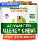 BARK&SPARK Dog Allergy Support Chews - Anti-Itch Skin & Coat Supplement - Omega 3 Fish Oil -Itching&Paw Licking - Dry Skin & Hot Spots - 120ct - Pork