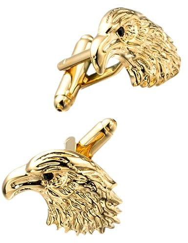 Holibanna Manschettenknöpfe für Herren aus Kupfer mit Goldenem Adlerkopf Glatter Oberfläche und Dekorativem Design für Business und Festliche Anlässe