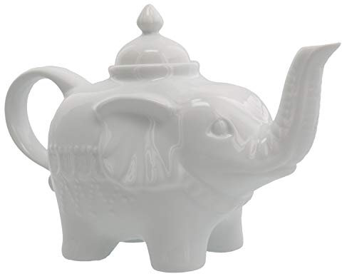 BIA Cordon Bleu 901194S1SIOC Elephant Teapot 28oz S1 SIOC, Porcelain, 28 Fluid_Ounces, White