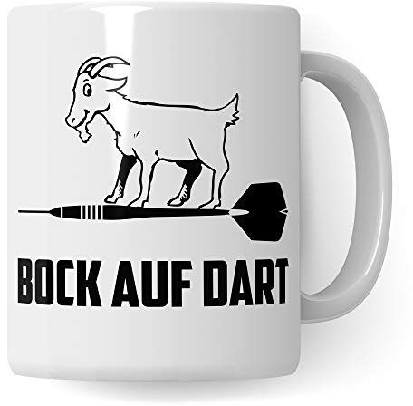 Bock auf Dart Tasse Geschenk - Darts Spruch Becher Darter Geschenkidee - Kaffeetasse Dartspieler