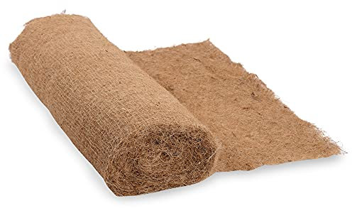 Natursache Kokos Erosionsschutzmatte 1,1 x 10m Rolle I Kokos 225gr/m² auf Jute Gewebe 300g/m² I Böschungsmatte für Hänge und Teichufer I Reißfest verwebt zur Absicherung an Hängen