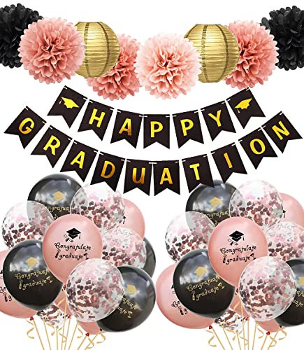 Regendeko 2025 Abschlussfeier Party Dekoration Graduation Deko Abschluss Girlande Luftballons Graduation Banners