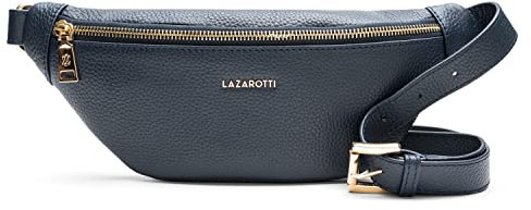 Lazarotti Bologna Leder Gürteltasche Damen | längenverstellbarer Tragegurt | große Bauchtasche 31 cm