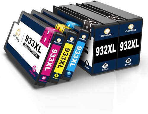 ColorKing 932XL 933XL Multipack Druckerpatronen 932 933 Kompatibel für HP 933XL Multipack für HP OfficeJet 6600 Patronen 7510 6700 7110 7610 7612 6100 (2 Schwarz, 1 Cyan, 1 Magenta, 1 Gelb, 5 Stück)