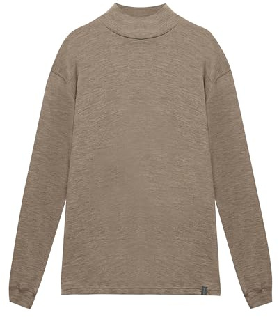 DILLING Shirt mit Stehkragen aus 100% natürlicher Merinowolle
