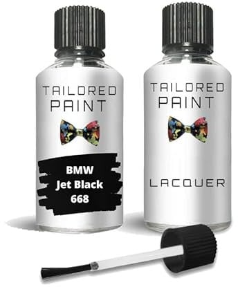 Touch Up Paint For BMW 2000-Present Jet Black 668 Quality Stone Chip Scratch Repair (Touch Up Paint + Lacquer)