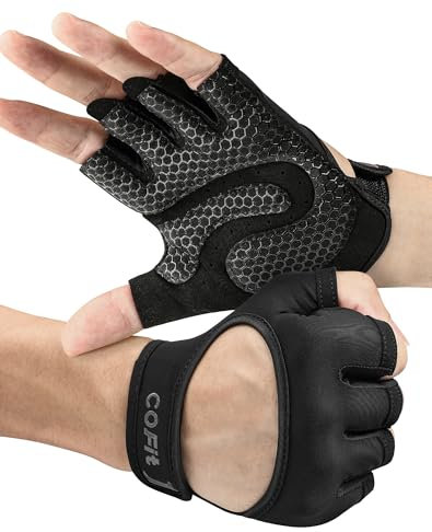 COFIT Belüftet Fitness Handschuhe, 2022 Gewichtheber Handschuhe mit Handflächenschutz, Vielseitig Einsetzbar für Fitnessstudio, Übungen, Radfahren, Klettern und Rudern