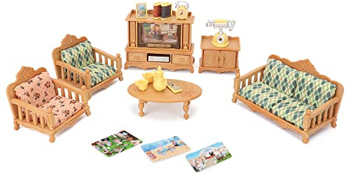Dollhouse Furniture Set for Kids Toys Miniature Doll house Accessories Pretend Play Toys for Boys Girls & Toddlers Age 3+ With living room, sofa, TV...