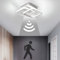 EIDEARAY LED Ceiling Light with Motion Sensor Indoor 22 W Cool White 6000 K Ceiling Light, 24 x 20 x 9 cm Sensor Lamp, Suitable for Hallways, Garages,Basements, Carports, Staircases (White)