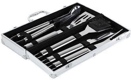 HI 60066 Edelstahl Grillbesteck 5tlg inkl. Koffer
