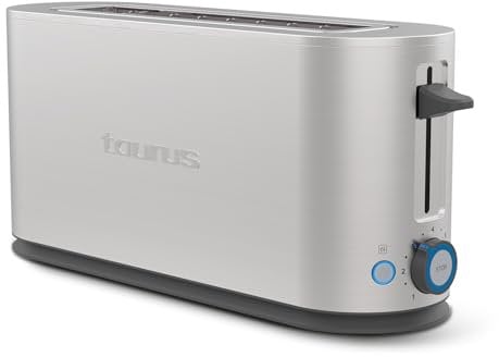 Taurus - Tostadora Mytoast II Legend | 900W | 2 Ranuras | 7 Niveles de Tostado | Funciones Descongelar, Recalentar y Cancelar | Acero Inoxidable | Bandeja Recogemigas | Elevación Extra