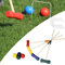 FIVMEN Krocket Spiel Croquet Set Holz Crocket für 4 Spieler Gartenspiele Holzspiele Krocketspiel Outdoor Spiele Erwachsene Kinder Spielspaß