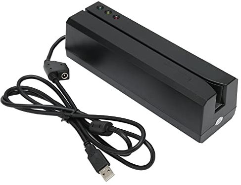 Plyisty Lector de Tarjetas de Crédito, Lector de Tarjetas de Banda Magnética USB IS0 AAMVA Dia Swiper de Tarjetas Personalizado Adecuado para 98, para XP, para Vista, para