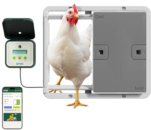 Omlet Smart Automatic Chicken Coop Door Opener | Wi-Fi Enabled | Programmable with App | Operated by Light Sensor or Timer | Easy to Install | Mains or Battery Powered | Built-in Safety Sensors Grey
