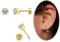 CZ Stud Earrings 14K Gold Stud Earrings,Flat Back Cubic Zirconia Earrings for Helix Cartilage Earlobe Piercing Jewelry | Cartilage Earring | Helix Piercing Jewelry (4MM, GOLD)