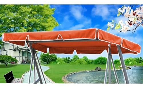YYJAILZQ Hollywoodschaukel Dachbezug 210x145, Ersatzdach Hollywoodschaukel Dach, Sonnendach für Hollywoodschaukel Wasserdicht (Orange)