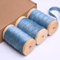 BYZANDQI Samtband 15m x 1cm Samt Dekoband Set mit Holzspule Schleifenband Schmuckband Geschenkband Weihnachten, 3er-Rolle (Staubiges Blau)