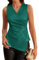 GRACE KARIN Glitzer Oberteile Damen Grün Pailletten Bluse Damen Ärmellos Tunika Damen Festlich M Grün-9