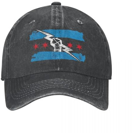 KUGEUII Unisex Retro Famous Wrestler Baseball Cap Herren Damen Distressed Denim Washed Sun Cap Return of cm Punk Golf Verstellbare Passform Hüte Cap Geschenke