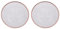 Koopman International Clear Charger Plates Pack of 2 33cm Plastic Metallic Rim Dining Table Setting Lunch Dinner Plates Reusable for Christmas Party Celebrations Dining Décor (Rose Gold - Ribbed)