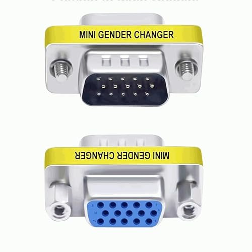 TECHZOCO Adaptador de VGA Macho a Hembra, Acoplador SVGA, Adaptador de Cambiador de Género HDB15, Conector VGA Male to Female, Plug 15 Pin, HD 15 Pines