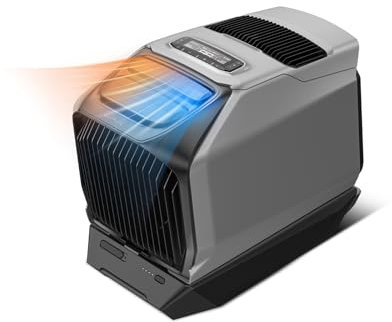 Climatiseur portable EcoFlow WAVE 3 avec batterie supplémentaire WAVE 2, refroidissement 1800 W, chauffage 2000 W, autonomie de 8h, contrôle via application, idéal pour camping, tentes, RVs,SUVs