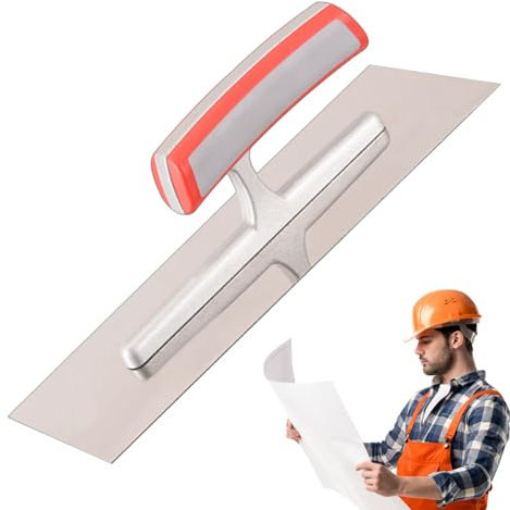 Paleta de cemento: herramienta de yeso plana y ligera, superficie de hoja lisa, paleta ergonómica para piscina para hormigón, baldosa de pared, revestimiento de láminas, trabajo de