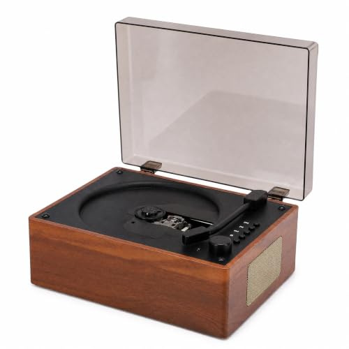 Bewinner Vintage Bluetooth 5.1 CD Player with Dual Speakers, Retro Portable Stereo CD MP3 WMA Player with USB AUX Input and Remote, Wireless Home and Car Audio (Brown)