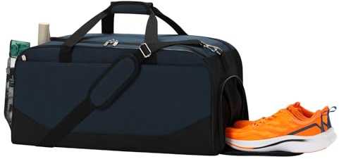 LONALIA Sac de Sport 47L avec Compartiment à Chaussures - 61×28×28 cm Sac de Voyage avec Passoire pour Valise pour Weekend, Voyage, Court Séjour - Bleu Marine