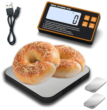 ZKSCool Küchenwaage Digital 15kg/1g, Edelstahl mit Abnehmbarem LCD-Display, Präzisionswaage für Kochen, Backen & Mahlzeitvorbereitung, Separates Display, Kompakt & Modern