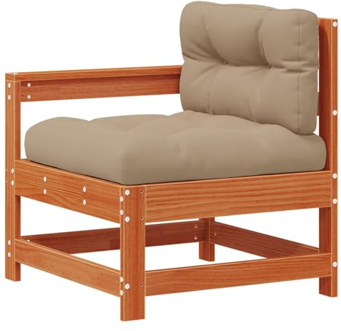 vidaXL Gartenecksofa Massives Kiefernholz Wachsbraun, Garten und Terrasse, Modulares Outdoor-Sofa, Zeitgemäße Sitzgelegenheit für Elegantes Wohnen, Bequeme Lounge-Möbel