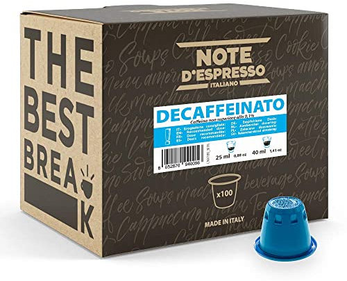 Note d'Espresso - Decaffeinato - Capsules de Café - Exclusivement Compatible avec Machine NESPRESSO* - 100 x 5,6 g