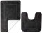 SOANNY Badematte 2er Set, Weicher Mikrofaser Badezimmerteppich, rutschfest & Wasserabsorbierend, 53x86 cm Badteppich & 50x50 cm WC Vorleger, Schwarz