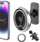 MAGJIEYX for Magnetic Magsafe Car Charger Mount, Wireless 15W Fast Charging Phone Holder Compatible with iPhone 15,14 Pro Max,13,Plus 12, Mini,MagSafe Case,Stick On Dashboard and Air Vent (Silver)
