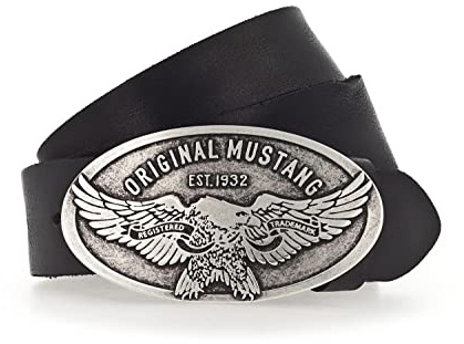 MUSTANG Leder Gürtel Classic Leather Belt W120 Black schwarz