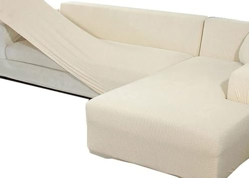 ZZDZW L-Förmige Sofabezug Sofahusse L U Form Rechts Links Couchbezug Grau Sofabezüge Für 1 2 3 4 Sitzer Elastische Couch Bezug Beige Sofa Überzug Ecksofa Sofa Hussen Abdeckung