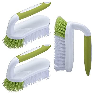 Scrub Brush, Heavy Duty Scrubbing Brushes with Comfortable Grip for Shower, Bathroom, Sink, Kitchen, Bathtub, Floor Cleaning, 3 Pcs