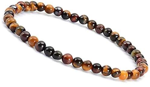 Unique Gems Perlenarmband Edelstein Damen Armband echter Tigerauge Ø 4mm Chakra Perlen Buddha Schutzarmband