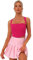 Allegra K Damen Trachtenmieder Dirndl Ärmelloses Oberteil Bustier Korsett Schnürung Clubwear Party Crop Top Pink S