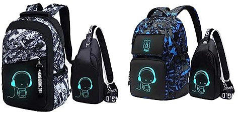 Asge Schulrucksack für Jungen und Mädchen - Wasserdichter Rucksack Teenager & Schulrucksack Jungen Mädchen Teenager Rucksack