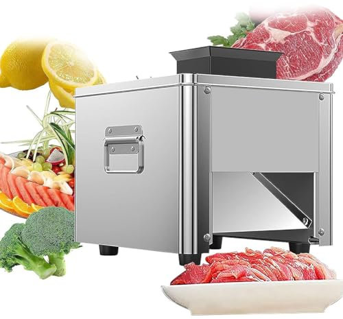 NURCIX Commercial Meat Cutter 850W Electric Meat Slicer Cutting Machine Cube Shredded Meat, Stainless Steel Chicken Fish Beef Meat Vegetable Slicer 2.5mm