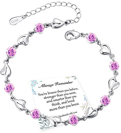 EXGOX Armband Silber Damen Liebes Herz 925 Sterling Silber Liebesherz Glänzender Kristall Diamant Verstellbares Armbänder für Damen und Mädchen