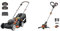 Worx WG743E.1 Cordless Lawn Mower, 40V, 40 cm Cut-to-Edge Deck, IntelliCut Technology & WG163E.1 20V 30cm Cordless Line Trimmer with One Battery and Charger - Lightweight Grass Trimmer