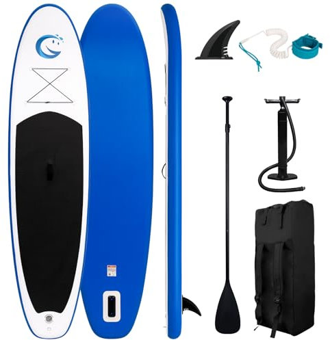 FunWater SUP Inflatable Stand Up Paddle Board 11' Ultra-Light with Inflatable Board,ISUP Accessories,Fins,Adjustable Paddle, Pump,Backpack, Leash