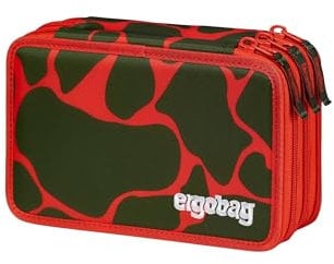 ergobag Maxi Mäppchen Set 40-Teilig, Lyra Bunt- und Filzstifte, Kleingeld Fach, Lineal, Schere FeuerspeiBär - Orange