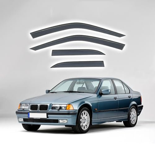 LGDONGFC 4 Stück Auto Windabweiser Autofenster für BMW 3 Series i MK3-E36 1990-1998 1999 2000, Auto Regenschutz Seitenfenster Regenabweiser Fensterabweiser Zubehör