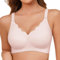 CMTOP Sujetador sin Aros Mujer sin Costuras Sujetadores Sujetador Push Up Cuello En V Comodos Transpirables Suave Bralette con Relleno Tirantes Regulables Sostenes Básicos(Beige,S)